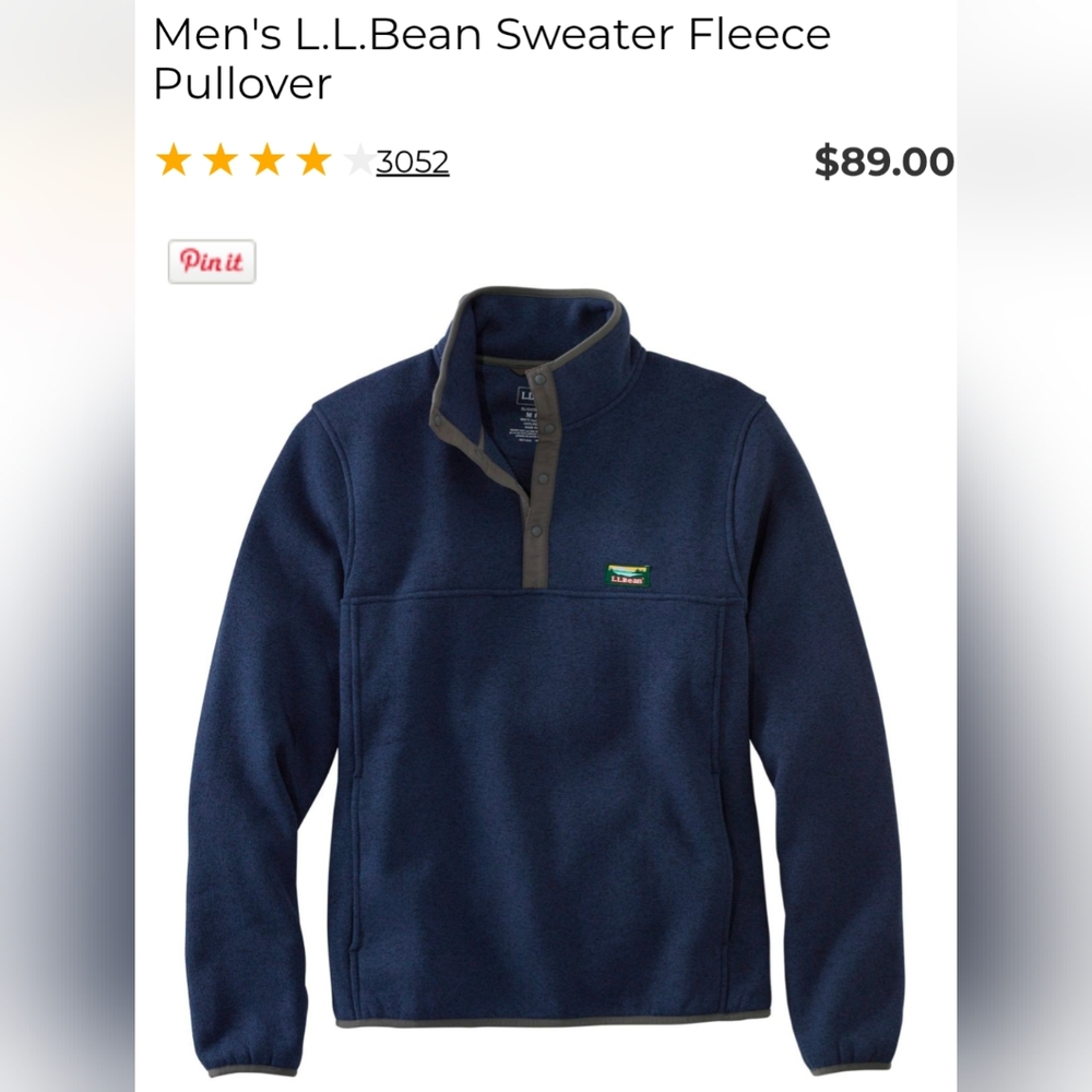L.L. Bean Men's Navy Sweater